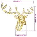 vidaXL Rénszarvas húzta szán Meleg fehér 68 x 36.5 x 62.5 cm PET