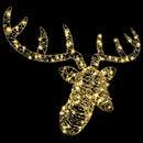 vidaXL Rénszarvas húzta szán 140 LED-del Meleg fehér 60 cm Rattan