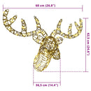 vidaXL Rénszarvas húzta szán Meleg fehér 68 x 36,5 x 62,5 cm Rattan