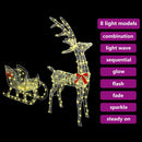 vidaXL Rénszarvas húzta szán Meleg fehér 70 x 26 x 128,5 cm Akril