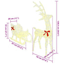 vidaXL Rénszarvas húzta szán Meleg fehér 70 x 26 x 128,5 cm Akril