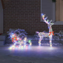 vidaXL Rénszarvas húzta szán 200 LED-del színes 70 x 26 x 129 cm Akril