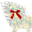 vidaXL Rénszarvas húzta szán Meleg fehér 70 x 26 x 128.5 cm PET