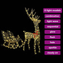 vidaXL Rénszarvas húzta szán Meleg fehér 70 x 26 x 128.5 cm PET