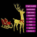 vidaXL Rénszarvas húzta szán Meleg fehér 151 x 28 x 128,5 cm szövet