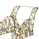 vidaXL Rénszarvas húzta szán Meleg fehér 52.5 x 28 x 32.5 cm Rattan