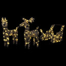 vidaXL Rénszarvas húzta szán Meleg fehér 52.5 x 28 x 32.5 cm Rattan