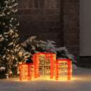 vidaXL Ajándéktáska Díszítés 3 pcs Meleg fehér 20 x 20 x 21 cm Akril