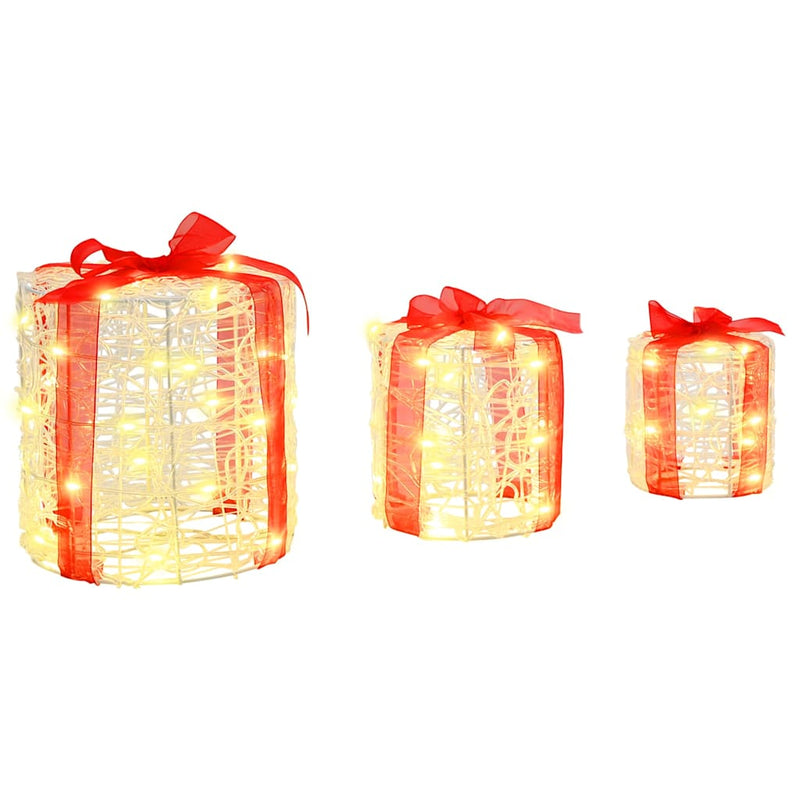 vidaXL Ajándéktáska Díszítés 3 pcs Meleg fehér 20 x 20 x 21 cm Akril