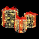 vidaXL Ajándéktáska Díszítés 3 pcs Meleg fehér 20 x 20 x 21 cm Akril