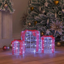 vidaXL Ajándéktáska Díszítés 3 pcs Hideg feher 20 x 20 x 21 cm Akril