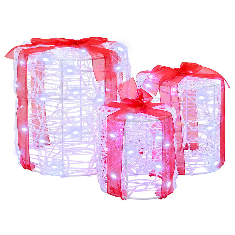vidaXL Ajándéktáska Díszítés 3 pcs Hideg feher 20 x 20 x 21 cm Akril