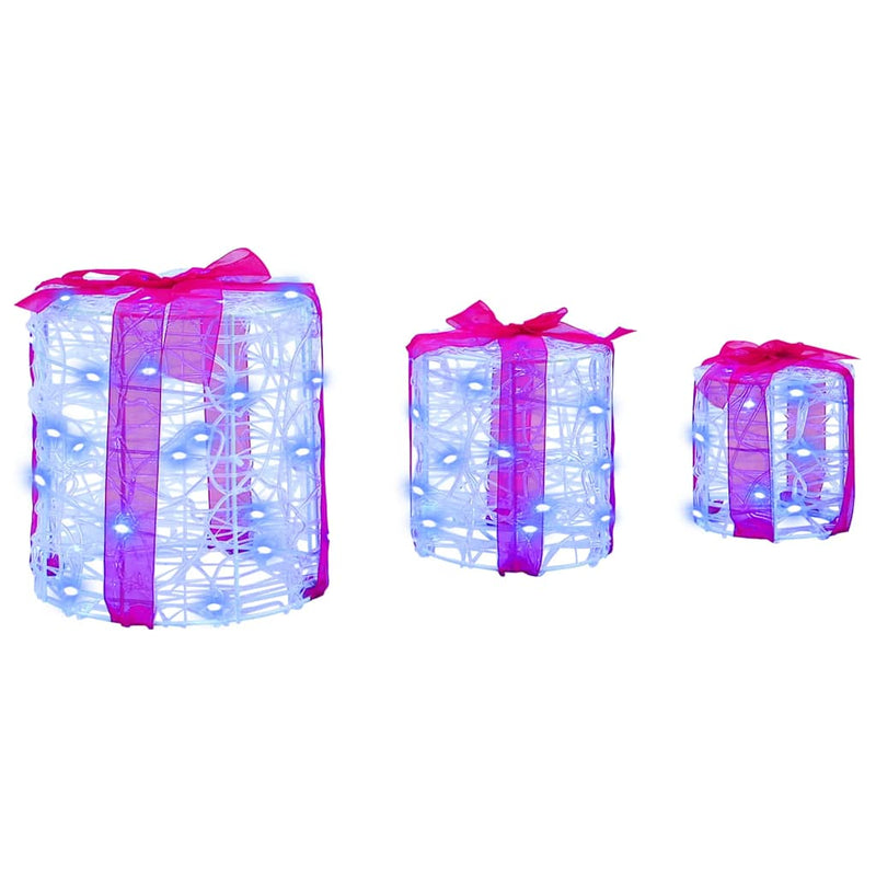 vidaXL Ajándéktáska Díszítés 3 pcs Kék 20 x 20 x 21 cm Akril
