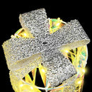 vidaXL Ajándékdoboz Dekoráció 3 pcs Meleg fehér 20 x 20 x 20 cm PET