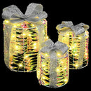 vidaXL Ajándékdoboz Dekoráció 3 pcs Meleg fehér 20 x 20 x 20 cm PET