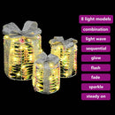 vidaXL Ajándékdoboz Dekoráció 3 pcs Meleg fehér 20 x 20 x 20 cm PET