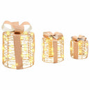 vidaXL Ajándékdoboz Dekoráció 3 pcs Meleg fehér 20 x 20 x 20 cm PET