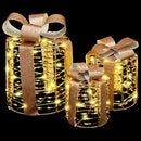 vidaXL Ajándékdoboz Dekoráció 3 pcs Meleg fehér 20 x 20 x 20 cm PET