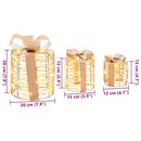 vidaXL Ajándékdoboz Dekoráció 3 pcs Meleg fehér 20 x 20 x 20 cm PET