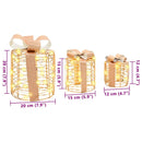 vidaXL Ajándékdoboz Dekoráció 3 pcs Meleg fehér 20 x 20 x 20 cm PET