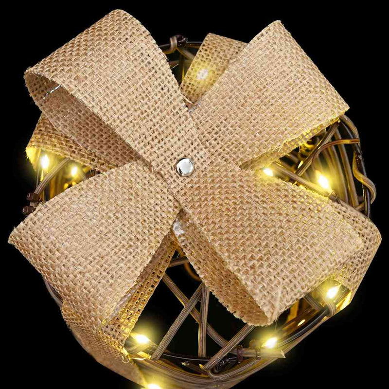 vidaXL Ajándékdoboz Dekoráció 3 pcs Meleg fehér 20 x 20 x 20 cm Rattan