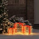 vidaXL Ajándékdoboz 60 LED-del 3 pcs Meleg fehér 20 x 20 x 20 cm Akril