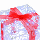 vidaXL Ajándékdoboz 60 LED-del 3 pcs Hideg feher 20 x 20 x 20 cm Akril