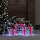 vidaXL Ajándékdoboz 60 LED-del 3 pcs Hideg feher 20 x 20 x 20 cm Akril