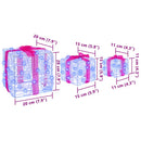 vidaXL Ajándékdoboz 60 LED-del 3 pcs Kék 20 x 20 x 20 cm Akril