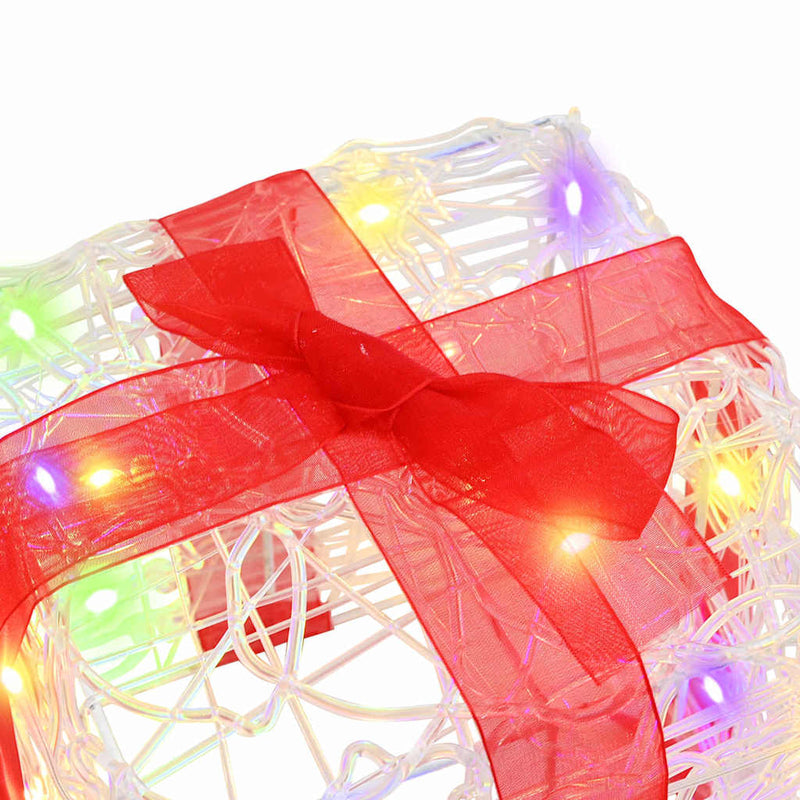 vidaXL Ajándékdoboz 60 LED-del 3 pcs Sokszínű 20 x 20 x 20 cm Akril