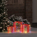 vidaXL Ajándékdoboz 60 LED-del 3 pcs Sokszínű 20 x 20 x 20 cm Akril