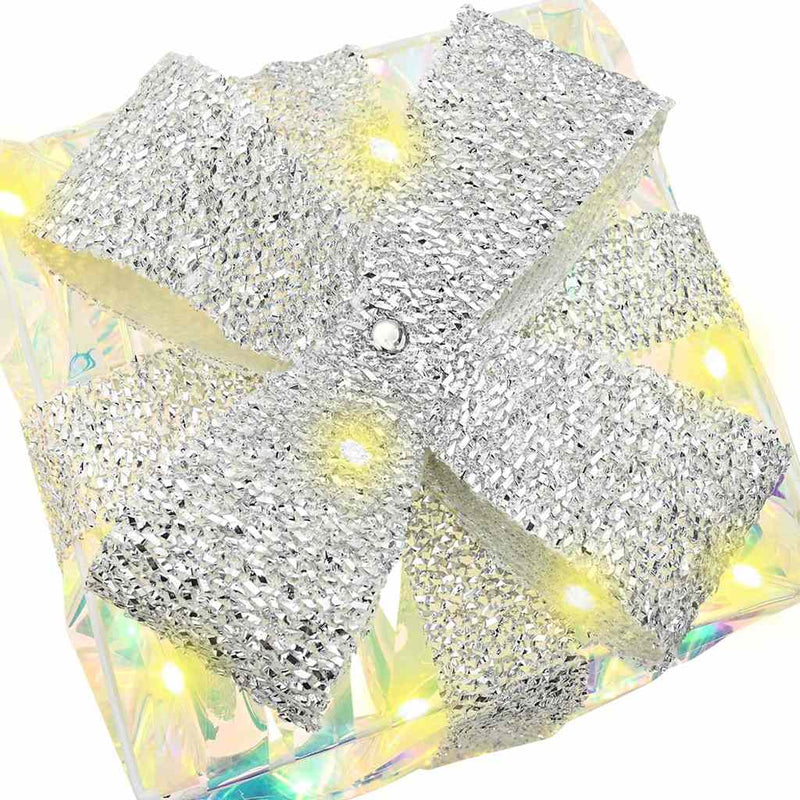 vidaXL Ajándékdoboz 60 LED-del 3 pcs Meleg fehér 20 x 20 x 20 cm PET