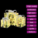 vidaXL Ajándékdoboz 60 LED-del 3 pcs Meleg fehér 20 x 20 x 20 cm PET