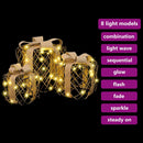 vidaXL Ajándékdoboz 3 pcs Meleg fehér 20 x 20 x 20 cm Rattan