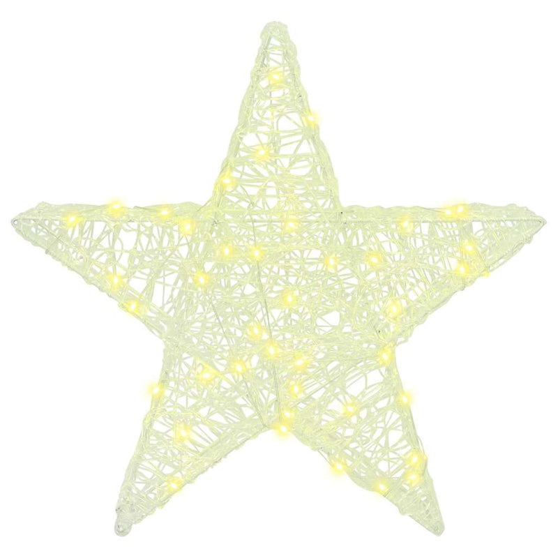 vidaXL 3D Csillag 50 LED-del Meleg fehér 55 x 53.5 x 10 cm Akril