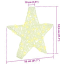vidaXL 3D Csillag 50 LED-del Meleg fehér 55 x 53.5 x 10 cm Akril