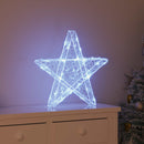 vidaXL 3D Csillag 50 LED-del Hideg feher 55 x 53.5 x 10 cm Akril