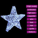 vidaXL 3D Csillag 50 LED-del Hideg feher 55 x 53.5 x 10 cm Akril