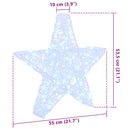 vidaXL 3D Csillag 50 LED-del Hideg feher 55 x 53.5 x 10 cm Akril
