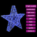 vidaXL 3D Csillag 50 LED-del Kék 55 x 53.5 x 10 cm Akril