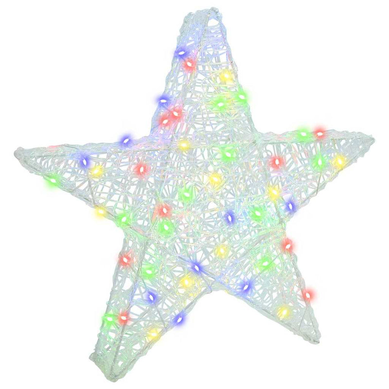 vidaXL 3D Csillag 50 LED-del Sokszínű 55 x 53.5 x 10 cm Akril