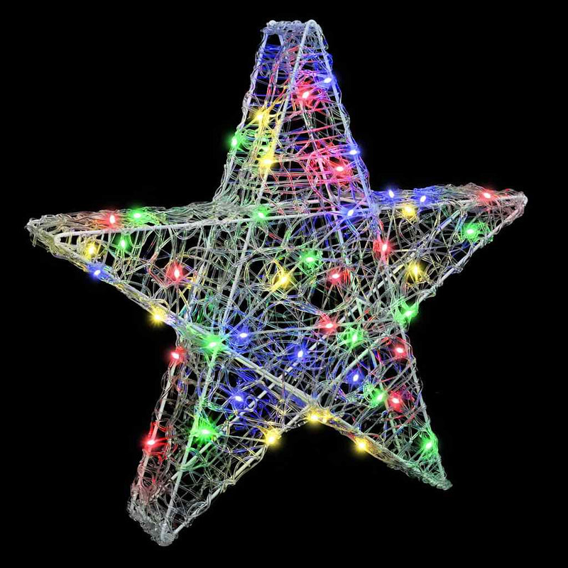 vidaXL 3D Csillag 50 LED-del Sokszínű 55 x 53.5 x 10 cm Akril