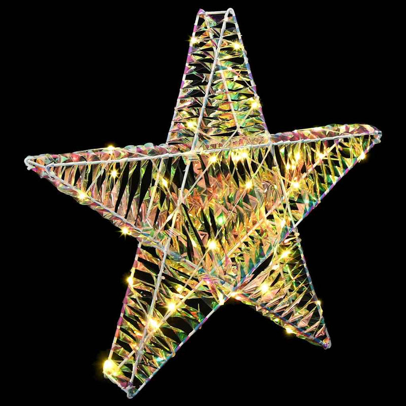 vidaXL 3D Csillag 50 LED-del Meleg fehér 55 x 52.5 x 9 cm PET