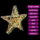 vidaXL 3D Csillag 50 LED-del Meleg fehér 55 x 52.5 x 9 cm PET