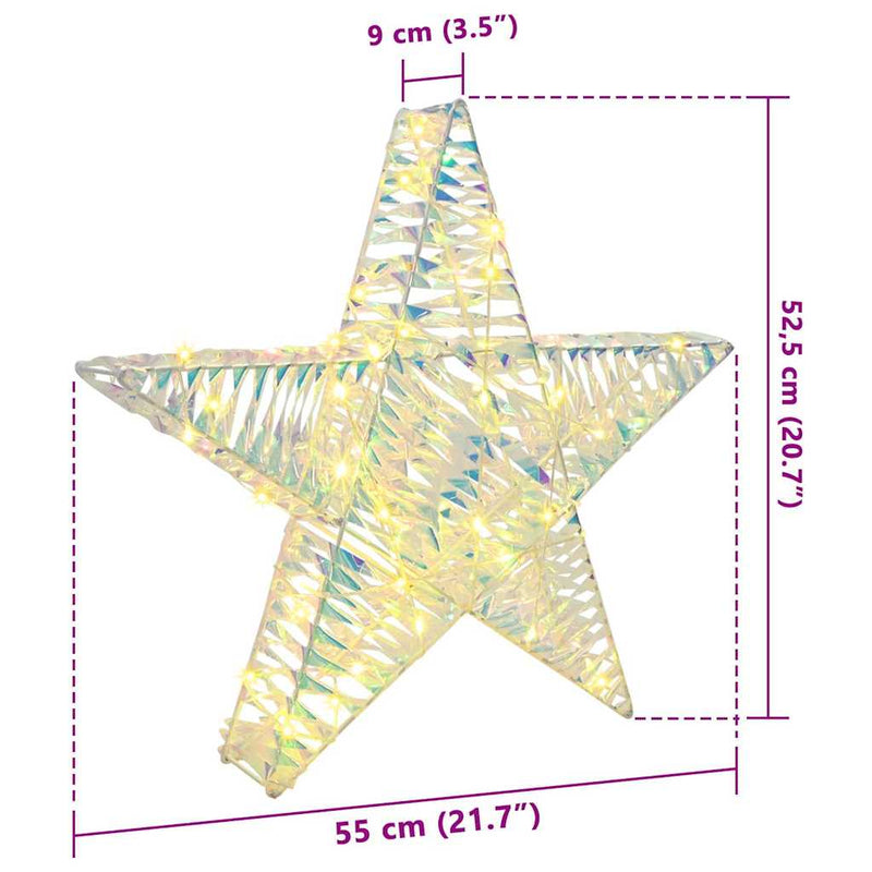 vidaXL 3D Csillag 50 LED-del Meleg fehér 55 x 52.5 x 9 cm PET