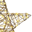 vidaXL 3D Csillag 50 LED-del Meleg fehér 55 x 52.5 x 9 cm Rattan