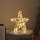 vidaXL 3D Csillag 50 LED-del Meleg fehér 55 x 52.5 x 9 cm Rattan
