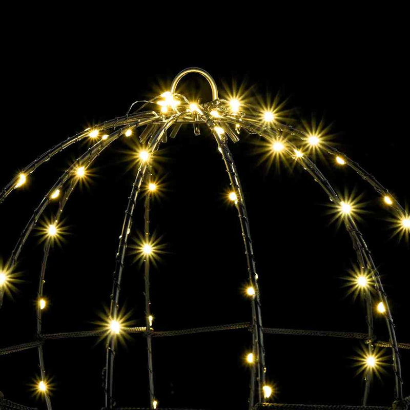 vidaXL Labda 96 LED-del Meleg fehér 30 cm Fém