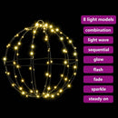 vidaXL Labda Meleg fehér 30 x 30 x 32 cm Fém 96 LED
