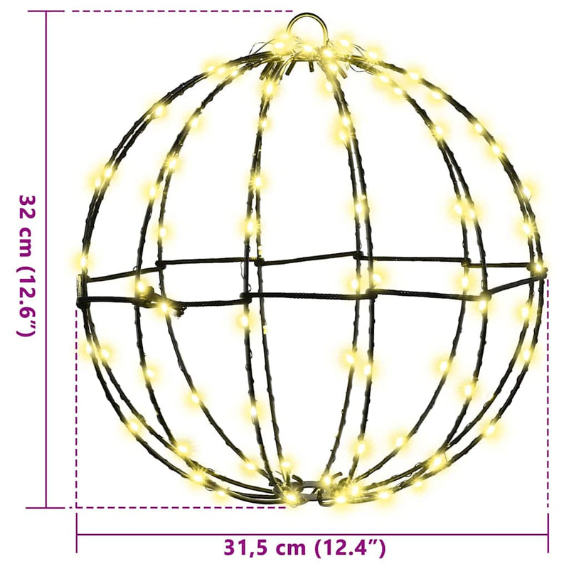 vidaXL Labda 96 LED-del Meleg fehér 30 cm Fém